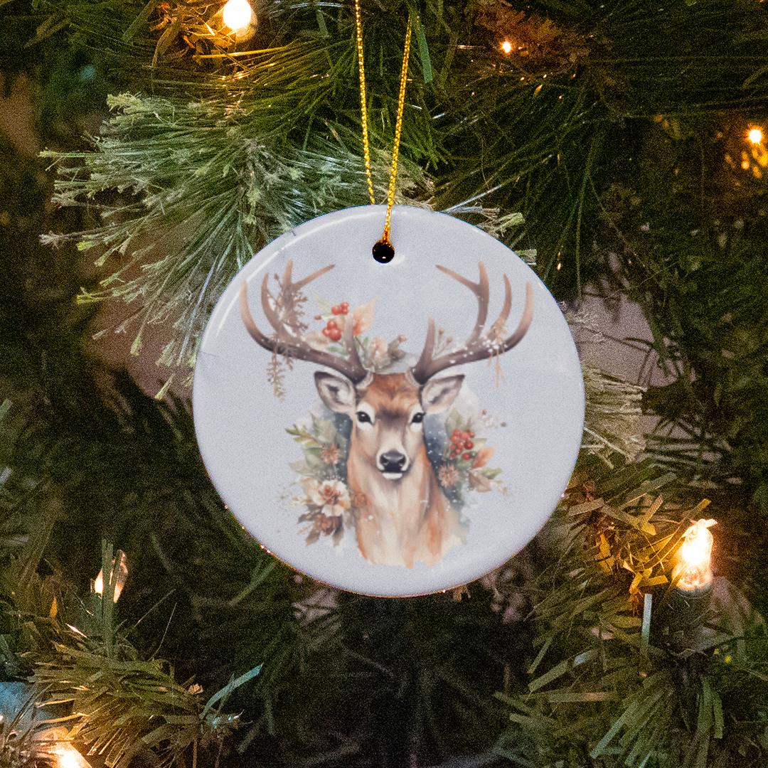 Ceramic Ornament-Boho Deer